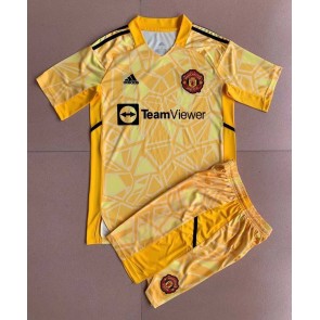 Manchester United Keeper Bortedraktsett Barn 2022-23 Kortermet (+ Korte bukser)